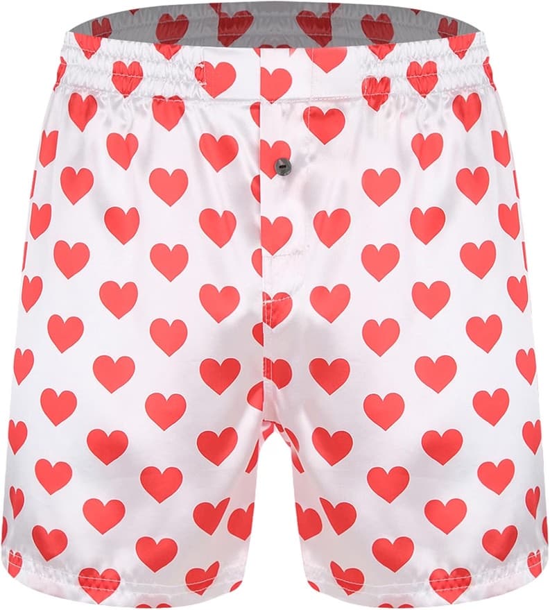 The heart shorts laid flat, front